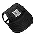 Happy Hours Dog Hat, Pet Baseball Cap/Dogs Sport Hat/Visor Cap with Ear Holes and Chin Strap for Dogs and Cats (Black, Size S)