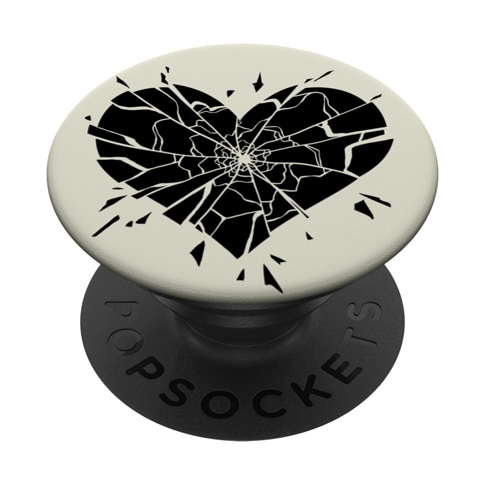 Broken Shattered Damaged Splintered Heart PopSockets Adhesive PopGrip
