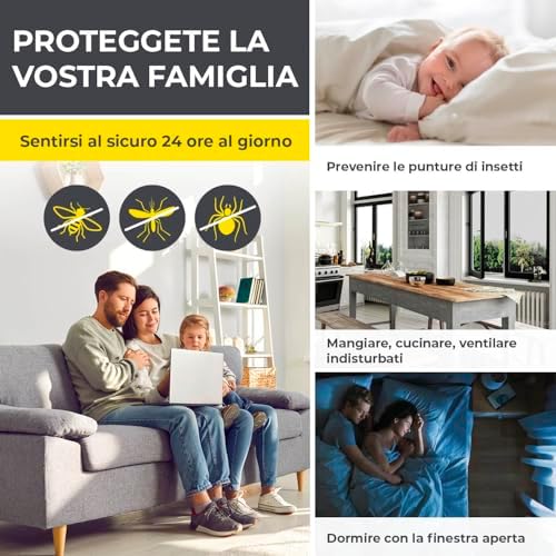 Zanzariera per finestre con Magic Click | Tagliata individualmente su misura per tutte le finestre fino a 150 x 130 cm | Facile installazione con 12 magneti - senza forare o avvitare [Nero]