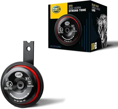 3AL 922 000-961 Clacson, S90, 12V, 113dB(A), Gamma frequenze 415Hz, Tono elevato, colore alloggiamento/sede rosso/nero, Attacco piatto ad innesto