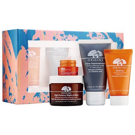 Origins Day & Night Refreshers Skincare Set (including Mineral-enriched renewal cream, GinZing Refreshing eye cream, Active charcoal mask and GinZing Energy-boosting moisturizer)