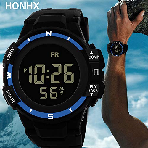 Sport Watch, 50M Waterproof Watch, Sport Wrist Watch for Men Women Kids, Digital Watch with Alarm Date and Time (Blue)