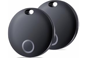 Reyke Smart Tag, Bluetooth Luggage Tracker. Works with Apple Find My (iOS Only), Item Locator for Key, Luggage, Backpack, Wallet, Pets, IP67 Waterproof, 2 Pack- Black
