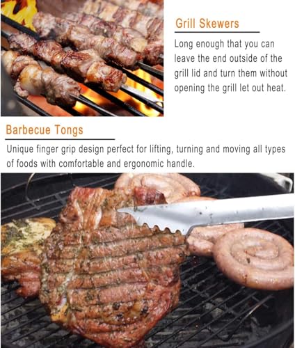 grilljoy 24PCS Stainless Steel BBQ Tool Set with Aluminum Case – Ideal Outdoor Grill Tool Set Gift for Men Dad Husband – Father’s Day Birthday – Heavy Duty BBQ Cooking Accessories Kit
