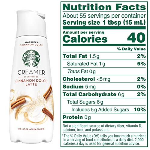 Starbucks Liquid Coffee Creamer, Cinnamon Dolce Creamer, (Inspired by