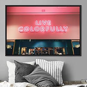 signwin Framed Canvas Wall Art Illuminated Words 3D...