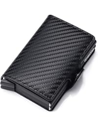 Ultra-thin RFID blocking wallet secure credit card wallet Credit Card Holders (Carbon fiber pattern)