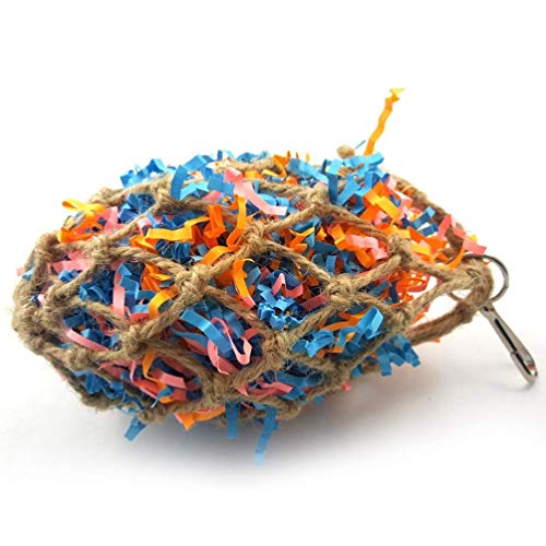Keersi Jute Paper Strips Bird Chew Toy Pet Parrot Parakeet Cockatiel Conure Cockatoo African Grey Macaw Eclectus Amazon Lovebird Finch Budgie Cage Supply Accessories