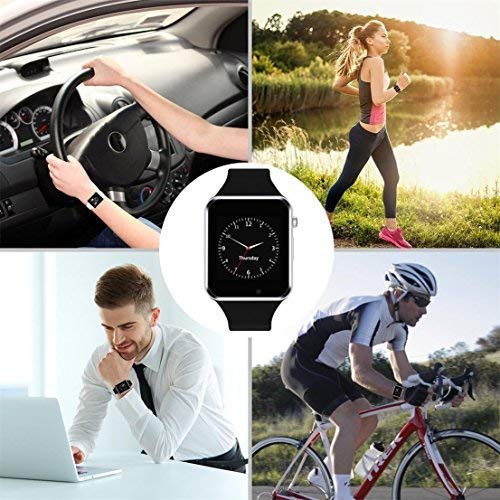 2018 Newest Smart Watch PLYSIN Bluetooth Smartwatch Unlocked Watch Cell Phone with Sim Card Slot Track activity Watch with Pedometer Camera Music-player for IOS iPhone Android Samsung (White)
