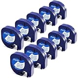 Anycolor Compatible Label Tape Replacement for DYMO LetraTag Refills Plastic Tape 91331 Work with DYMO LetraTag LT-100H LT-100T QX50 Label Maker, Black on White, 1/2 Inch x 13 Feet, 12mm x 4m, 10-Pack