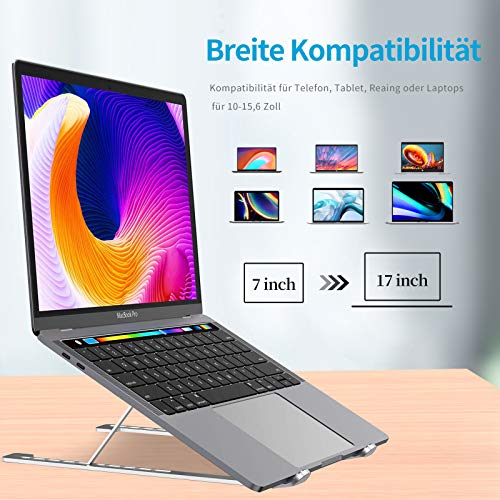 cshare Laptop Ständer, Tragbarer Notebook Ständer, 9 Stufen der Höhenverstellung,Multi-Winkel Faltbarer Aluminium Riser Kompatibel mit MacBook Pro Air,iPad,Lenovo,Dell,HP Alle 7-17 Zoll Tablet
