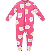 Jimonda Baby Pajamas 100% Cotton Gender Neutral One-Piece Footed,Long Sleeve Clothes,2-Way Zipper Closure Romper