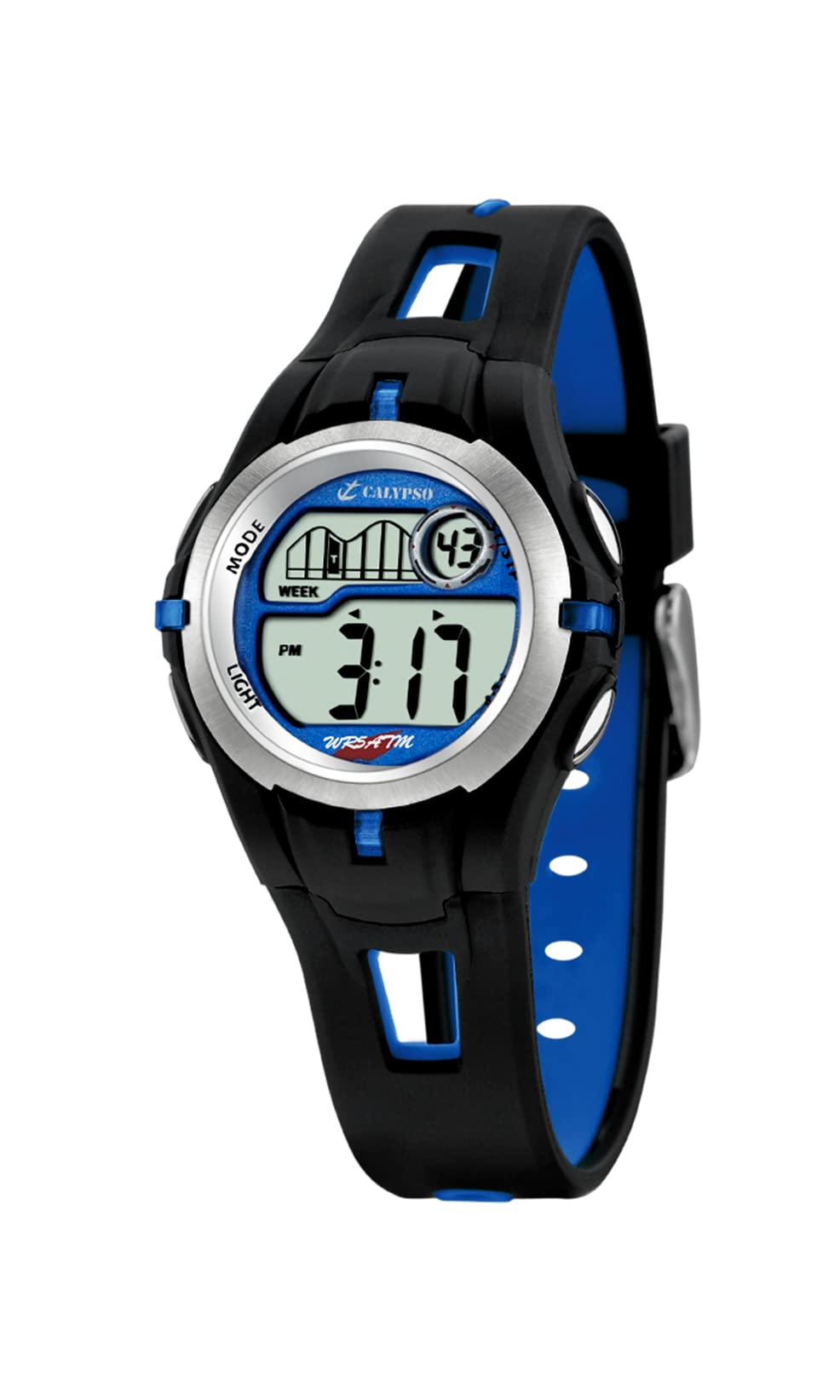 Calypso Children's Digital Watch with LCD Dial Digital Display and Black Plastic Strap K5506/3