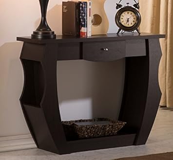 Amazon Com Walnut Console Table With Storage Wood Sofa Stand Is