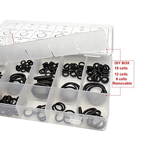 SODIAL 495PCS 36 Sizes O-ring Kit Black&Green Metric O ring Seals Rubber O ring Gaskets oil resistance 270pcs + 225pcs