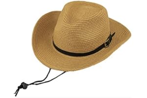 Men's Floppy Packable Straw Hat Beach Cap Newsboy Fedora Sun Hat, Big Brim, Adjustable Chin Strap