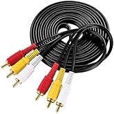 HTDYOO RCA Cable, AV Cable, 10 Feet, 1PCS | Gold Plated, Yellow/White/Red Connectors, 3 Male to 3 Male