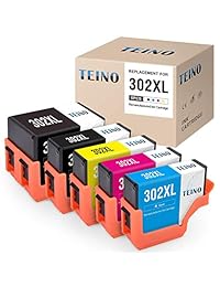TEINO Remanufactured Ink Cartridge Replacement for Epson 302 302XL T302 T302XL for Expression Premium XP-6000 XP-6100 (Black, Photo Black, Cyan, Magenta, Yellow, 5-Pack)