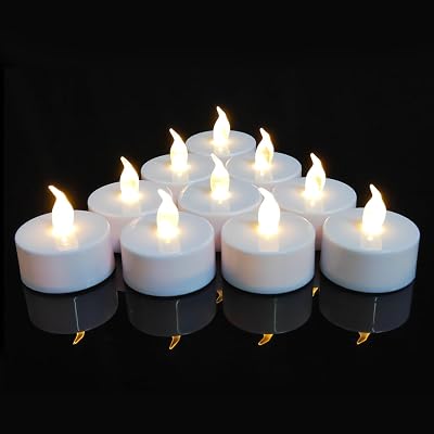 Jialine 100 Pack Flameless LED Tea Lights Realistic 200H Warm White