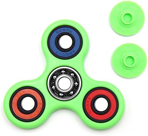 Cagema Anxiety and Stress Relief Fidget Spinner Fidgeteer EDC Toy Perfect Gift For ADD, ADHD, Anxiety, and Autism Person (Green-c)