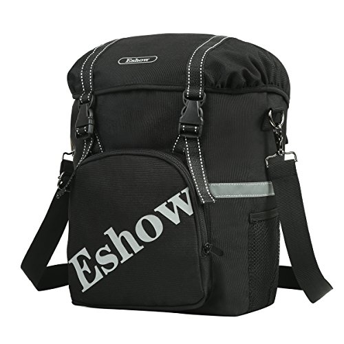 Eshow Waterproof Single Rear Bicycle Pannier Adjustable Hooks with Handle Strap Bag