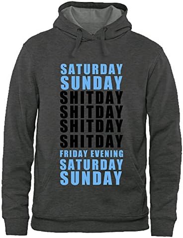 Personalized FRIDAY SATURDAY SUNDAY SHITDAY WEEK Men's Hoodies with Pockets Dark Grey Size XXL