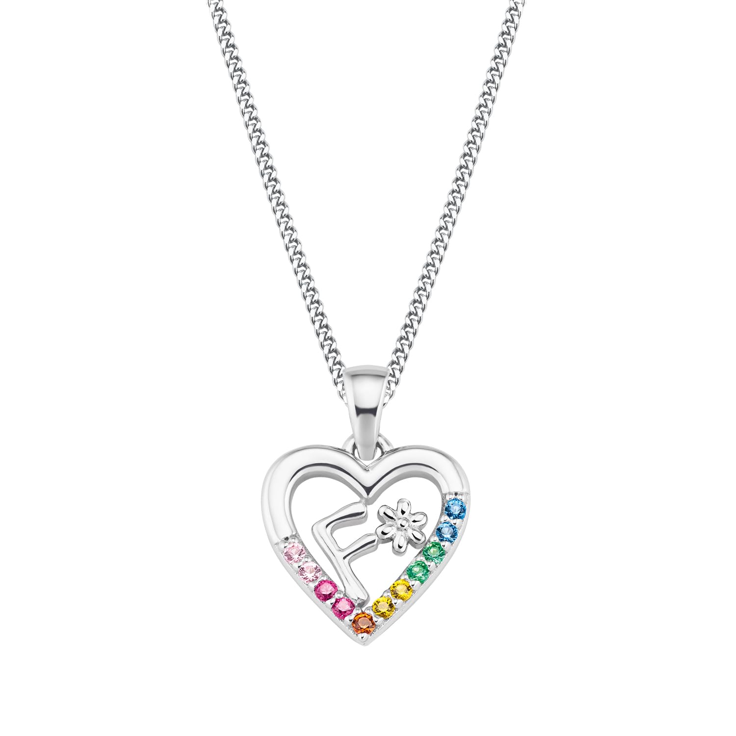 Prinzessin Lillifee , Girls’ Silver Cubic Zirconia Chain Necklace, Multicolor, 35+3-2027881