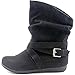 Rampage Cresting Women Round Toe Synthetic Black Mid Calf Boot