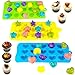 Silicone Chocolate Candy Molds, AIFUDA 4 Packs Non-stick Baking Molds Ice Cube Trays for Making Cake Muffin Cupcake Gumdrop Jelly - Heart, Star & Shell