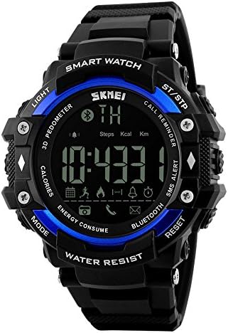 Accurate 3D Pedometer MylooverLeo Bluetooth Smart Watch with Remote Camera Call APP Reminder 50m Waterproof Perimeter 7.48"- 9.64" (Blue)