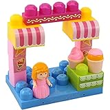 Dimple “The Ice Cream Shop” Block Set, Variety of 15 Building Blocks with Different Shapes & Sizes, Along with Buildable Lid & Girl Figurine, Educational Toy, Great for Kids & Toddlers