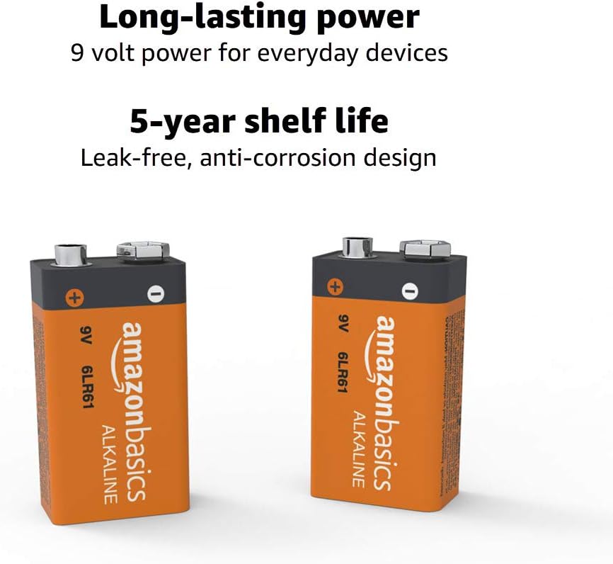 Amazon Basics 24-Pack 9V Alkaline Batteries, 9V/6LR61, 5-Year Shelf Life - for Smoke/CO Detector, Electronics & Audio - Image 4