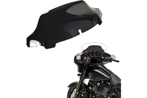 WYNMOTO Black 7" Wave Windshield Windscreen Wind Splitter Compatible for 2014-2023 Harley Davidson Touring Street Glide/Electra Glide/Ultra Limited/Tri Glide FLHT FLHX FLHXS FLHTK 14-23
