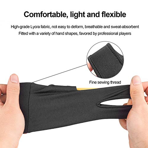 Pool Glove for Man Women, 3 Fingers Elastic Billiards Glove for Shooters Carom Pool Snooker Cue Sport (Left Hand, 7\'\'-8.3\'\')