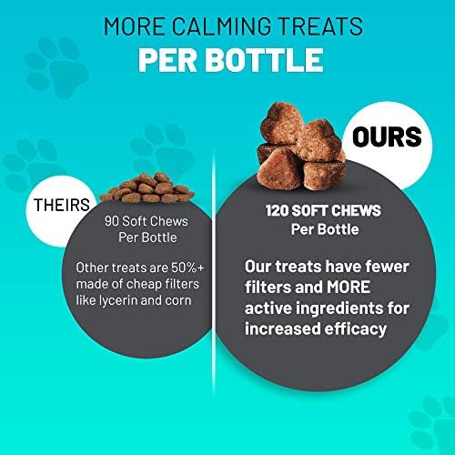 [PremiumCare] 강아지 불안,분리,짖음,스트레스,천둥번개 도움 간식Made In USA - 120 Chews