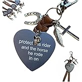 Protect This Rider and The Horse She Rode in On-Saddle Charm, Saddle Heart Charm, Equestrian Riding Gift,Horse Lovers Gifts