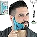 BEARDCLASS Beard Shaping Tool - 8 in 1 Comb Multi-liner Beard Shaper Template Comb Kit Transparent - Works with any Beard Razor Electric Trimmers or Clippers (Clear Blue)