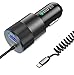 Sngg Type C Car Charger Compatible for Samsung Galaxy S9/S9+/S8/S8 Plus/Note 8,Google Pixel/Pixel XL/2/2 XL/3/3 XL-Quick Charge 3.0 USB Adapter with 5.5ft Coiled USB Type C to A Fast Charging Cable