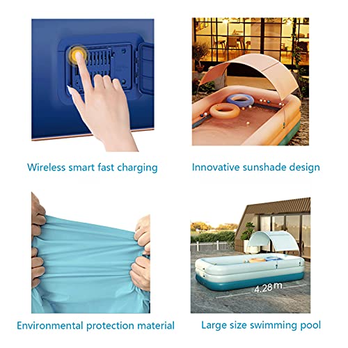 Xiao Yu Aufblasbarer Pool, Familien-Tauchbecken, Außenbereich, Garten, Im Garten Aufstellpool,gartenpool (Color : Blue… – Bild 6