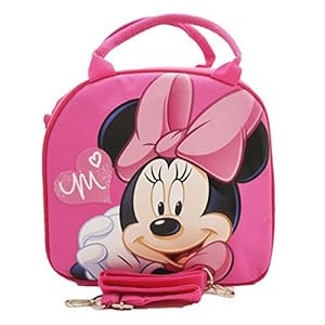 5 X Disney Minnie Mouse Lunch Box Bag with Shoulder Strap and Water Bottle