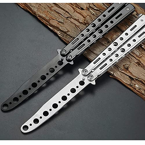 3 PACK Butterfly Knife Trainer Unsharpened Blade Metal Folding Balisong