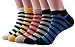 EZclassy-Man's 10 Pack No Show Colorful Athletic Ankle Socks (10 Pack, P7024)