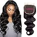 9A Brazilian Virgin Human Hair Lace Closure Body Wave Closure Free Part 4X4 Unprocessed Natural Color 10 inch