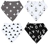 Baby Bandana Drool Bibs! Unisex! Best Baby Shower Gift 2016: By THE BLUSHING BABY (Black & White)