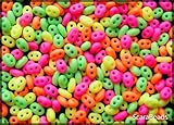 20 gram Czech Glass Preciosa 2 Hole Pressed Beads Twin Neon (UV Active) Mix Opaque