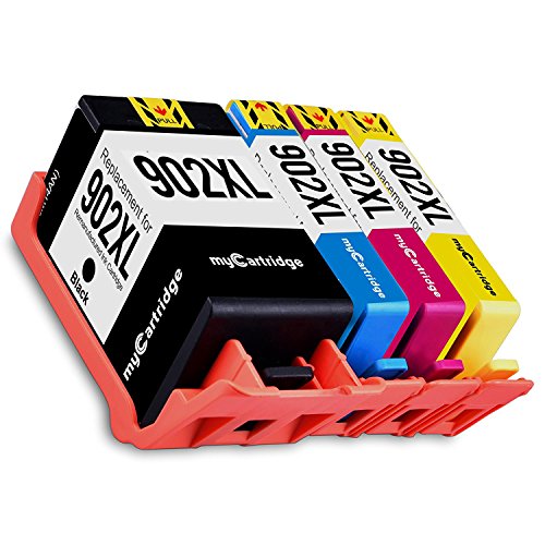 MYCARTRIDGE Remanufactured Ink Cartridge Replacement for HP 902XL ( Black, Cyan, Magenta, Yellow , 4-Pack )