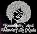 Beautifully and Wonderfully Afro Lady Rhinestone Transfer Iron On