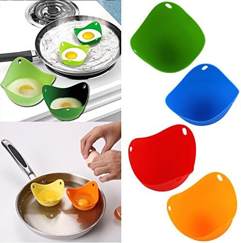 2pcs high quality Silicone Egg Poacher Cook Poach Pods Kitchen Cookware Poached Baking Cup.