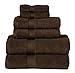 Superior Egyptian Cotton Pile 6 Piece Towel Set, Includes 2 Bath, 2 Hand, 2 Face Towels/Washcloths, Ultra Soft Luxury Towels, Thick Plush Essentials, Guest Bath, Spa, Hotel Bathroom, Chocolate