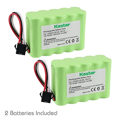 Kastar CEN30 Battery (2 Pack), Ni-MH 12V 1200mAh, Replacement for Vacuum Cleaner ECOVACS Deebot CEN30 CR100 CR110 CR112 TCR03A NR49AA800P12V